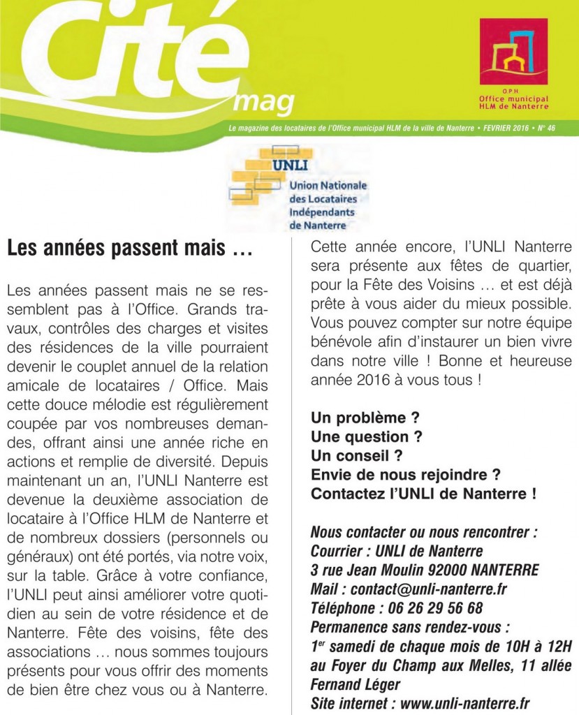 Tribune Cité Mag 46 - 2016-02